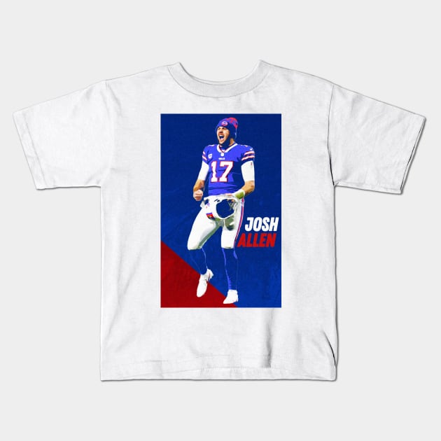 Josh Allen Buffalo Bills Kids T-Shirt by VictorVV